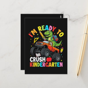 I'm Ready to Crush Kindergarten First Day dinosaur Postcard