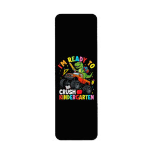 I'm Ready to Crush Kindergarten First Day dinosaur Return Address Label