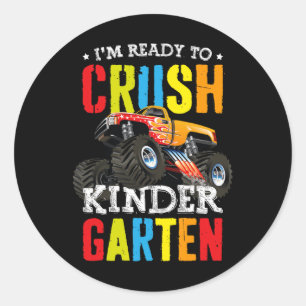 Im Ready To Crush Kindergarten Monster Truck Back Classic Round Sticker