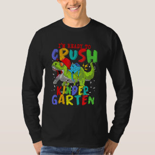 Im Ready To Crush Kindergarten Retro Dinosaur Back T-Shirt