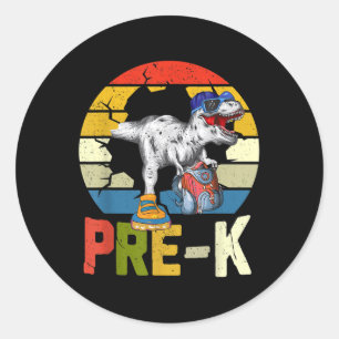 Im Ready To Crush Pre-k Dinosaur Back To School Classic Round Sticker