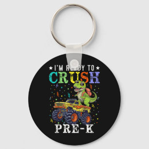 Im Ready To Crush Pre-k Monster Truck T-rex Dinosa Key Ring