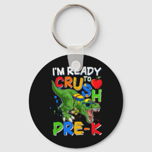 I'm Ready To Crush PreK T Rex Dino Holding Pencil Key Ring