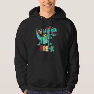 Im Ready To Crush Preschool Comic Style T-Rex Dino Hoodie