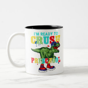 I'm Ready To Crush Second Grade Dinosaur Back To S Two-Tone Coffee Mug