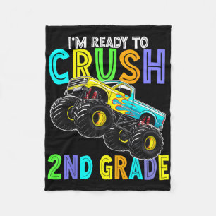 Im Ready To Crush Second Grade Monster Truck 2nd G Fleece Blanket