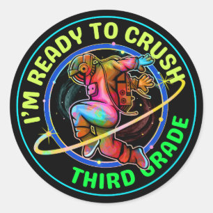 I'm ready to crush third grade classic round sticker