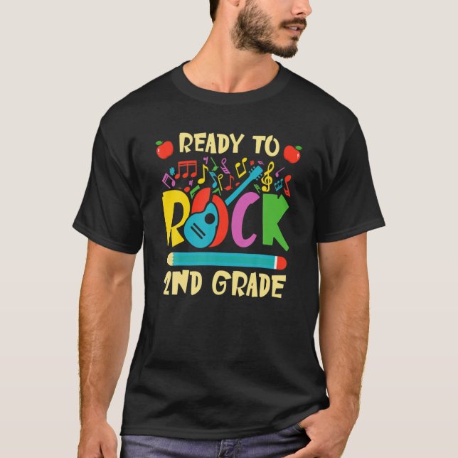 I'm Ready To Rock 2Nd Grade Guitar Back To School T-Shirt (Front)