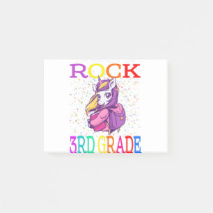 I'm Ready To Rock 3rd Grade Back To School Unicorn Post-it Notes