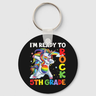 I'm Ready To Rock 5th Grade Back To School Unicorn Key Ring