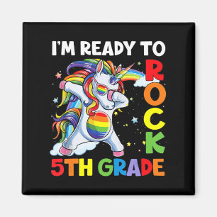I'm Ready To Rock 5th Grade Back To School Unicorn Magnet