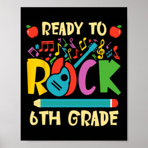 I'm Ready To Rock 6th Grade Guitar Back to School  Poster