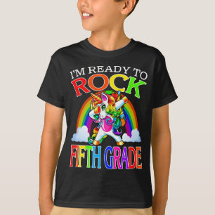 I'm Ready To Rock Fifth Grade Unicorn Rainbow T-Shirt