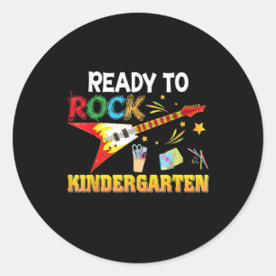 I'm Ready To Rock Kindergarten Back To School Classic Round Sticker