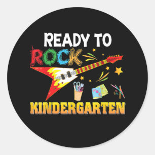 I'm Ready To Rock Kindergarten Back To School Classic Round Sticker