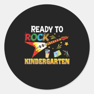 I'm Ready To Rock Kindergarten Back To School Classic Round Sticker