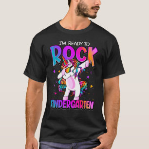 I'm Ready To Rock Kindergarten Unicorn Back To Sch T-Shirt