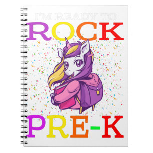 I'm Ready To Rock Pre-K Back To School Unicorn Notebook
