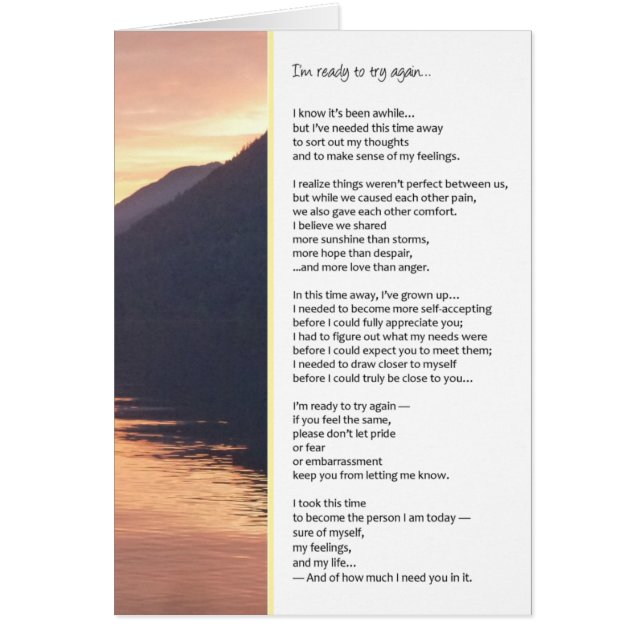 I'm Ready to Try Again...Relationships (Front)