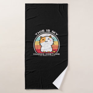 I'm really a cat, funny human costume women men bath towel