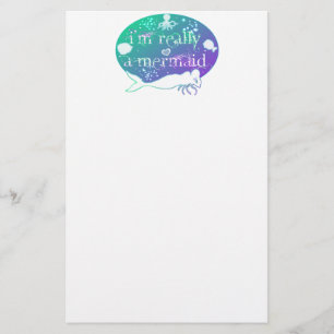 "I'm really a Mermaid" stationary Stationery