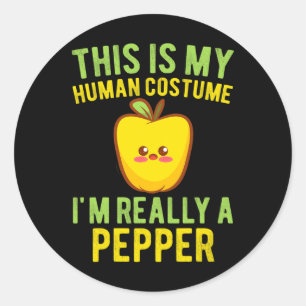 I'm Really A Pepper Toddler Kids Funny Kawaii Hall Classic Round Sticker
