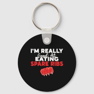 Im Really Good At Eating Spare Ribs Bbq  Key Ring