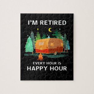 I'm Retired Every Hour In Happy Hour Custom Gift Jigsaw Puzzle