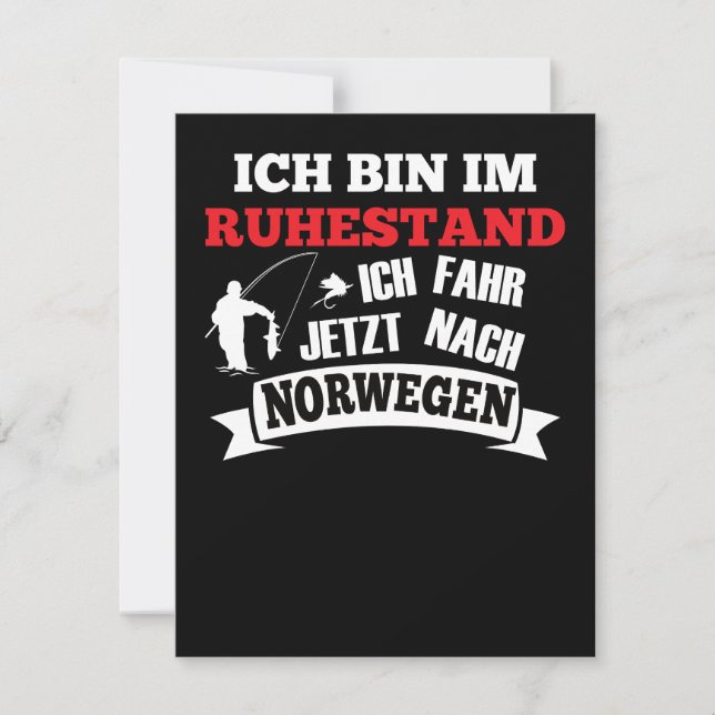 I'm retired fishing vacation Norway Lustig Card (Front)