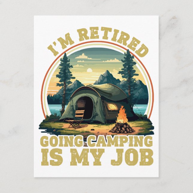 I'm retired going camping  enclosure card (Front)