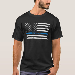 Im Retired Police Officer American Flag Thin Blue  T-Shirt