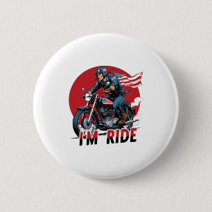 I'M RIDE � Motorcycle 6 Cm Round Badge