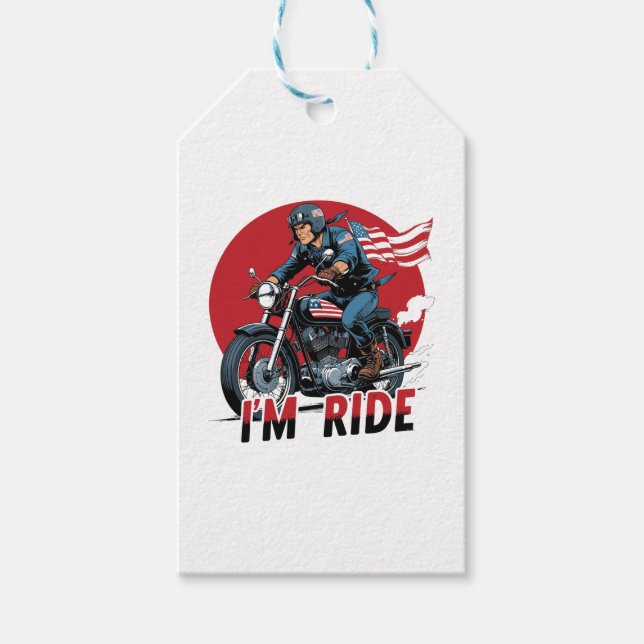I'M RIDE � Motorcycle Gift Tags (Front)