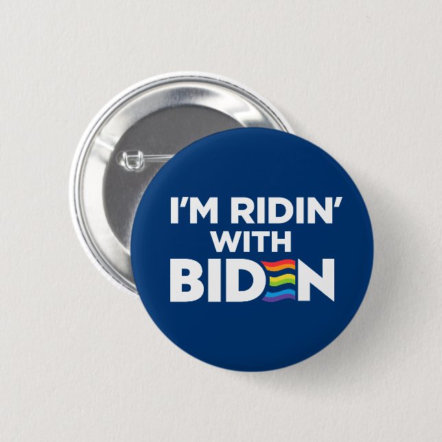 I'm Ridin With Biden 2024 LGBTQ 6 Cm Round Badge (Front & Back)