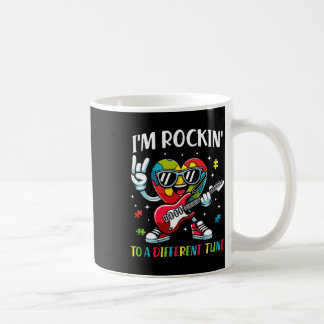 I'm Rockin' To A Different Tune Heart Autism Aware Coffee Mug