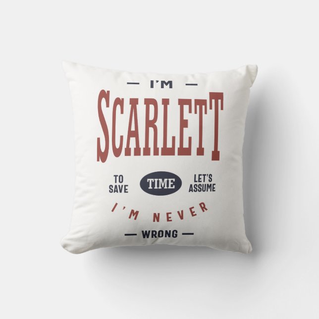 I'm Scarlett Cushion (Front)