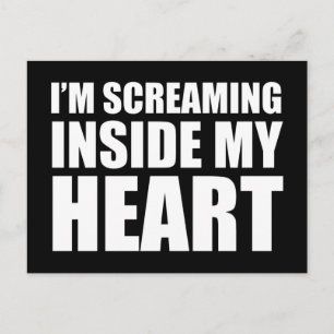 I'm Screaming Inside My Heart Funny 2020 Meme Postcard