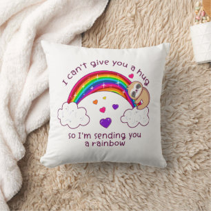 I'm Sending You A Sloth Hug Rainbow Cushion