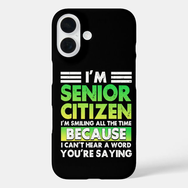 I'M Senior Citizen I'M Smiling All The Time Retro Case-Mate iPhone Case (Back)