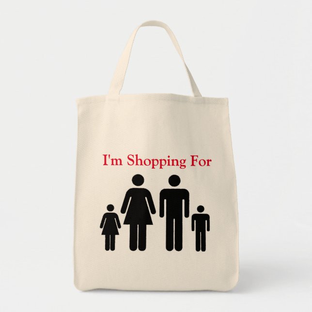 I'm Shopping For, Family Photo On A  Tote Bag (Front)