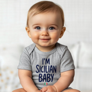 "I'm Sicilian Baby" Funny Pride of Sicily Baby Bodysuit