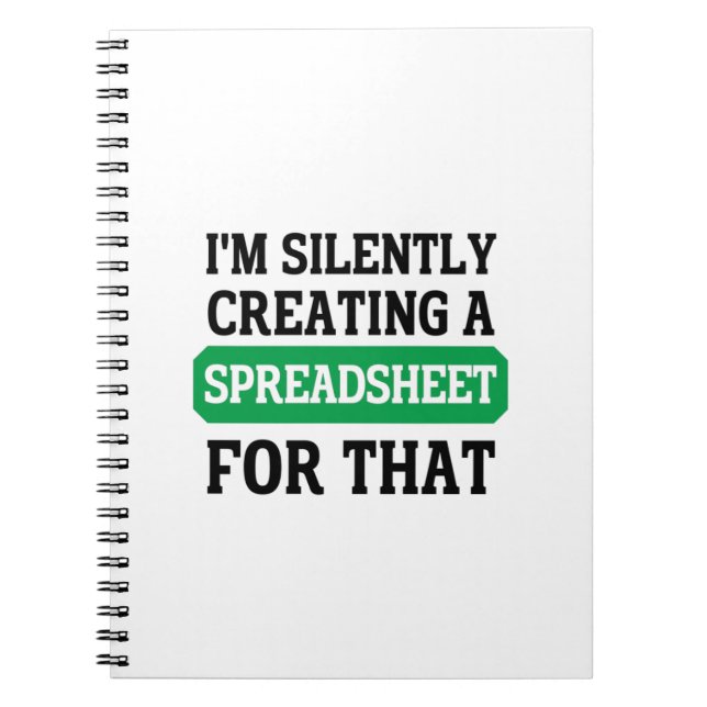 I'm Silently creating a Spreadsheet for that  Note Notebook (Front)