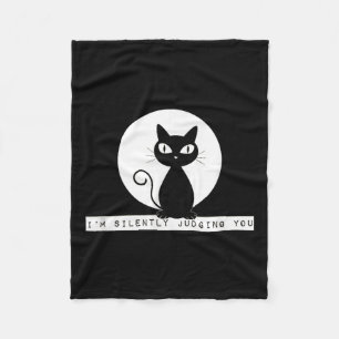 Im Silently Judging You Cat Stare Meme Funny Judgm Fleece Blanket