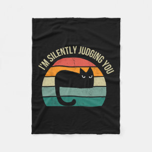I'm Silently Judging You - Vintage Retro Funny Bla Fleece Blanket