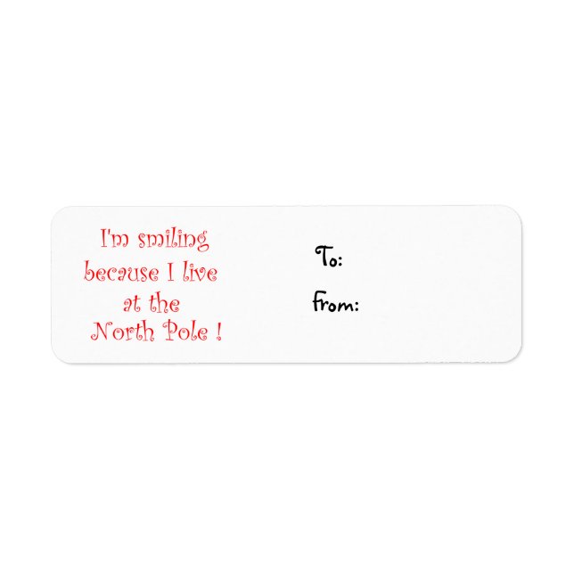 I'm smiling because-christmas label return address label (Front)
