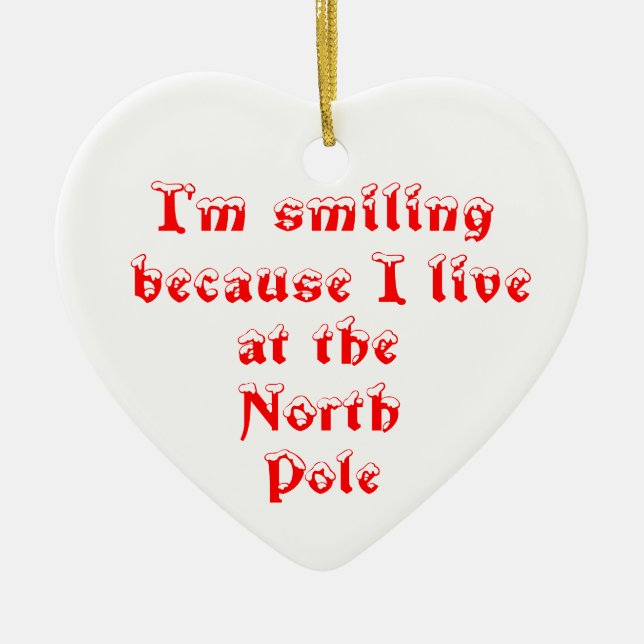 I'm smiling because-heart ornament (Front)