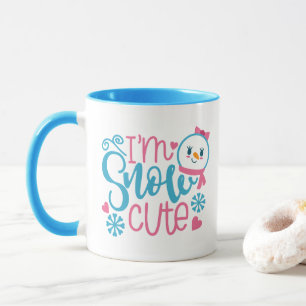 I'm snow cute word art Christmas mug