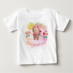 'I'm So Beary Cute' Little Girl Bear Baby T-Shirt