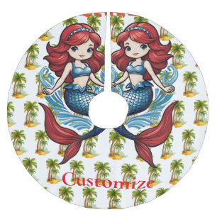 I'm So Cute Mermaid Thunder_Cove  Brushed Polyester Tree Skirt