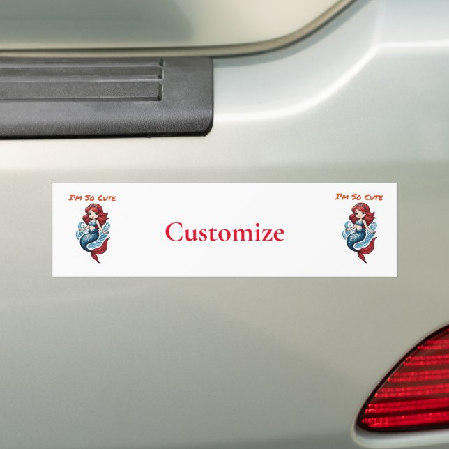 I'm So Cute Mermaid Thunder_Cove  Bumper Sticker (On Car)
